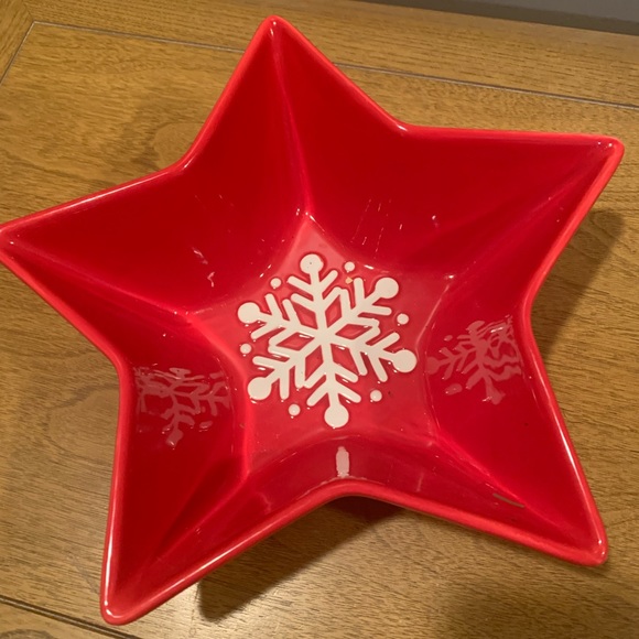 Snowflake Star Shaped Bowl, Excellent Condition, Perfect For Holidays - Picture 2 of 16